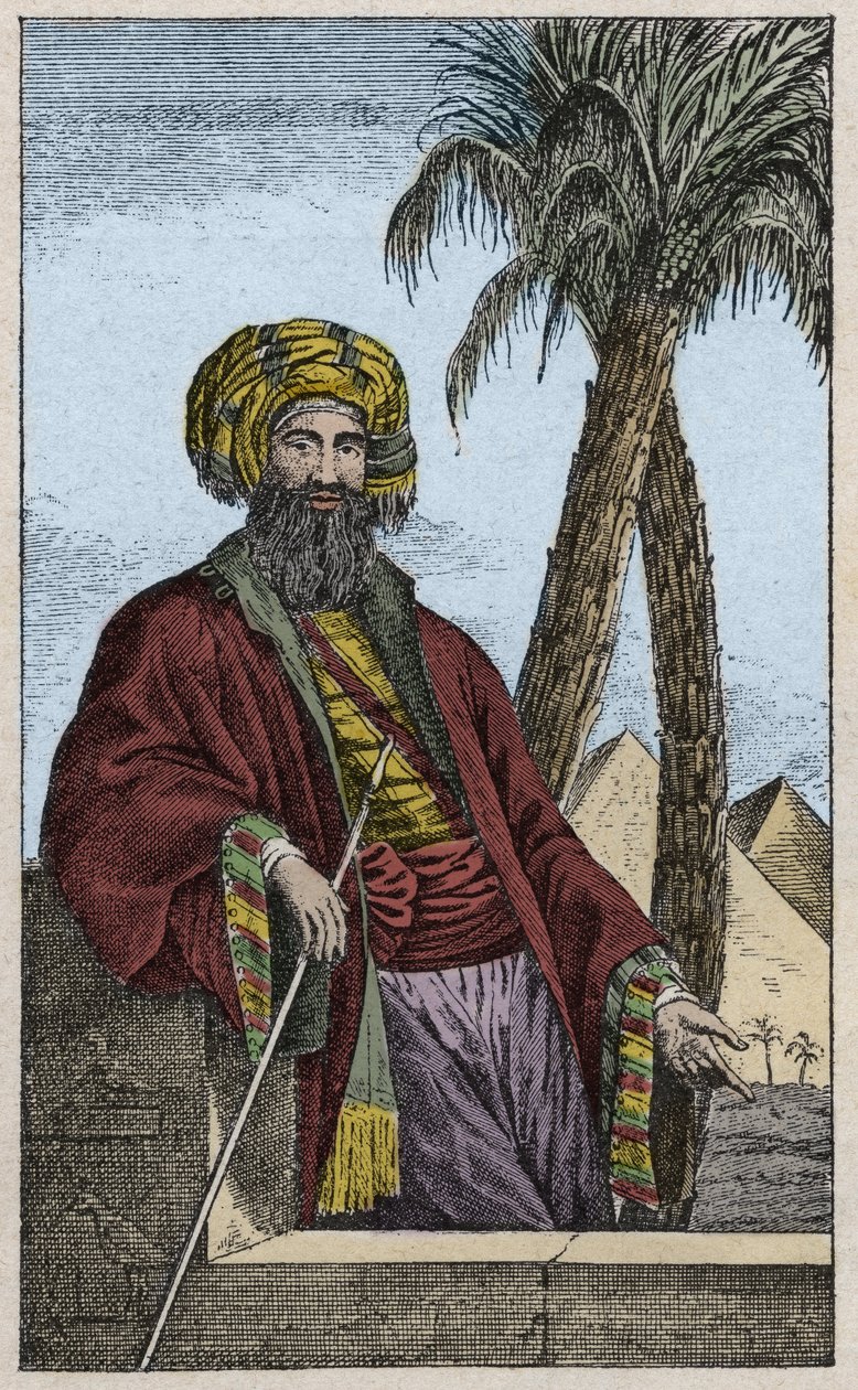 Portrait of Giovanni Battista Belzoni (1778-1823), Italian explorer and archaeologist - engraving by Unknown artist