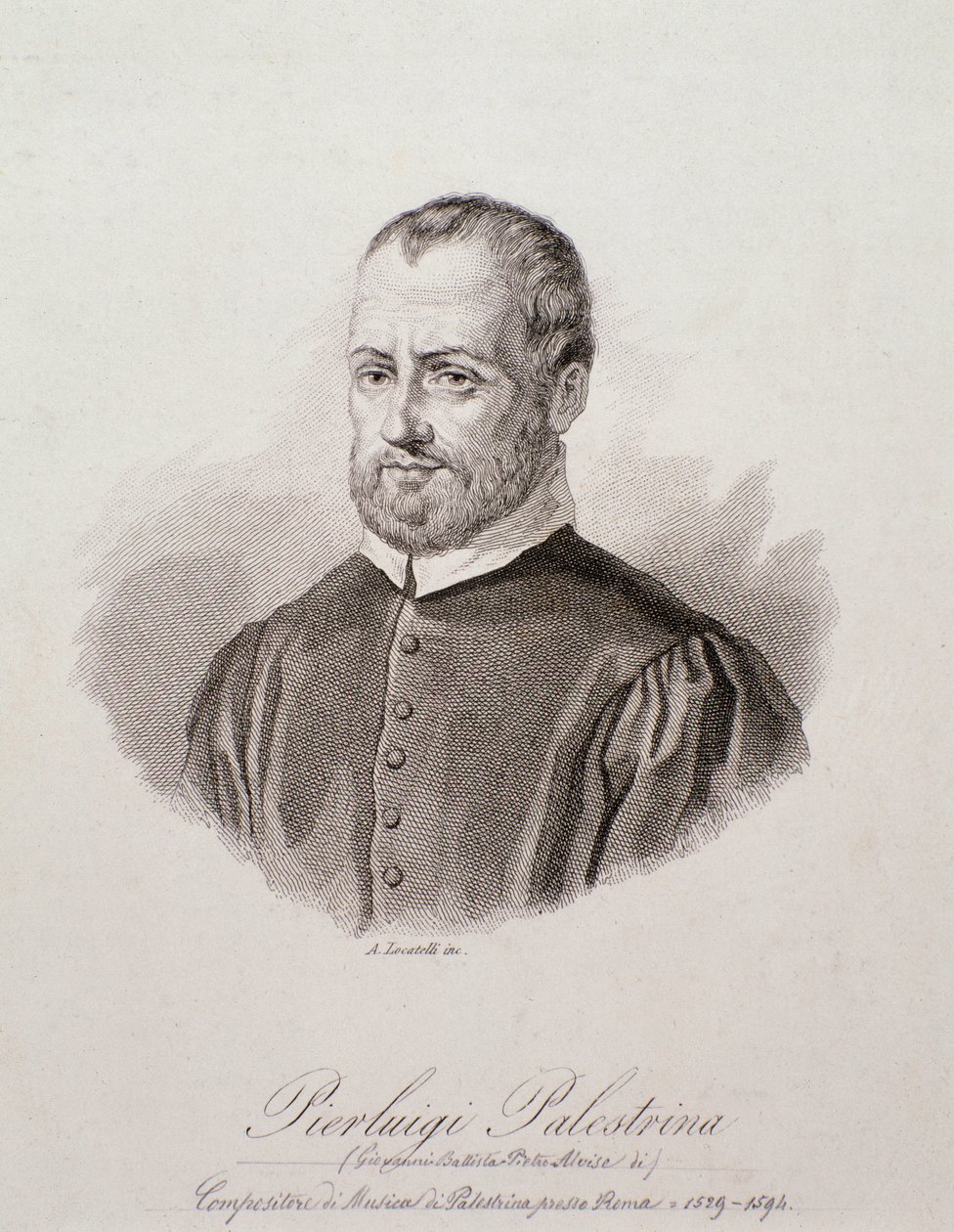 Portrait of Giovanni Pierluigi da Palestrina (engraving) by Unknown artist