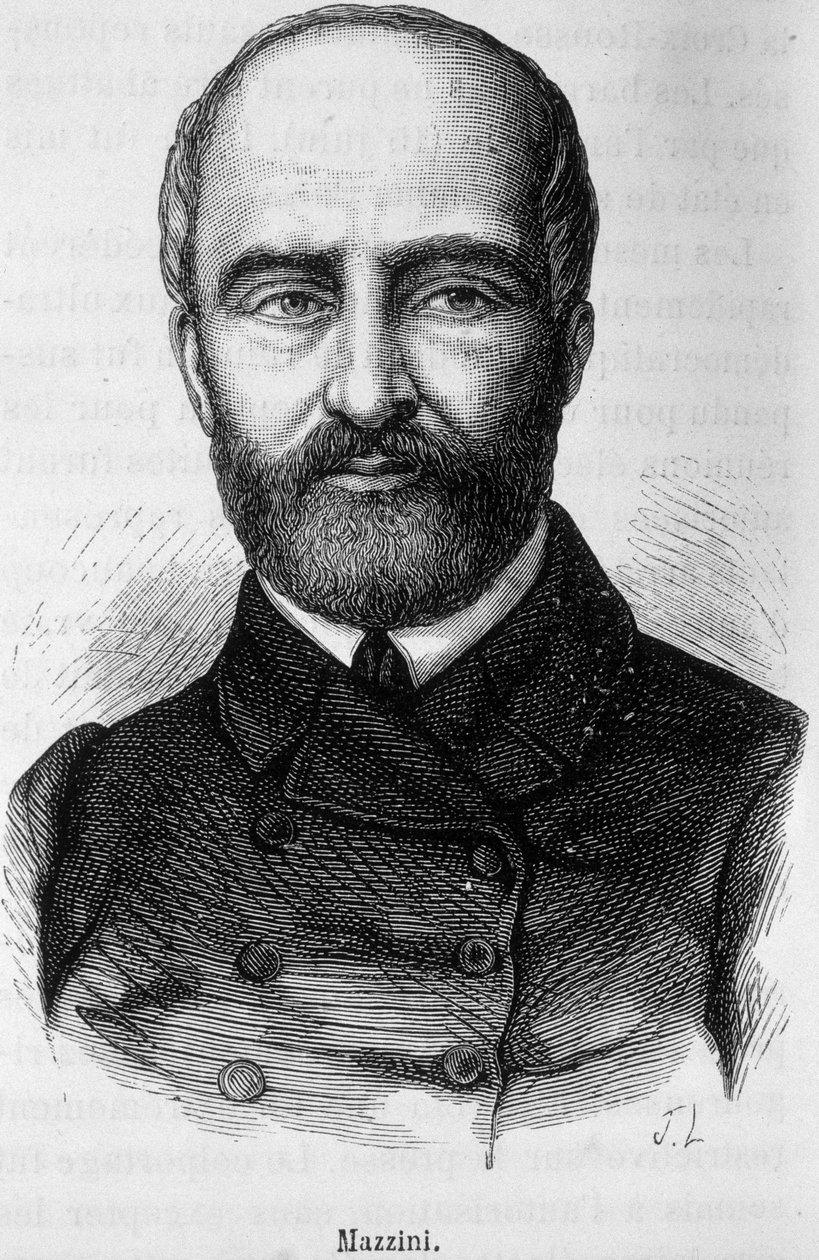 Portrait of Giuseppe Mazzini, Italian patriot and revolutionary (1805 or 1808 - 1872) by Unknown artist