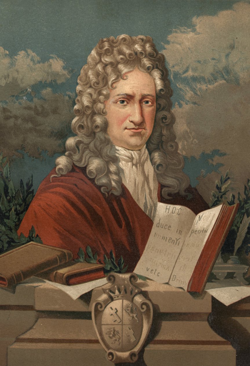Portrait of Gottfried Wilhelm Leibniz (1646 - 1716) from La Ciencia y sus Hombres by Louis Figuier. Barcelona 1881 by Unknown artist