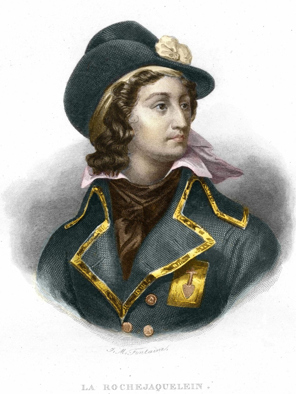 Portrait of Henri du Vergier, Count of La Rochejaquelein (1772-1794), General Vendeen engraving of 1854 by Unknown artist