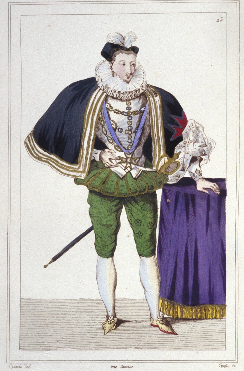 Portrait of Henry III, King of France (1551-1589) (engraving of 1830) by Unknown artist