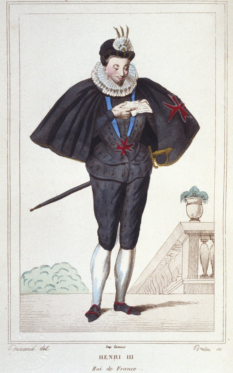 Portrait of Henry III (1551 - 1589), King of France (Engraving of 1830) by Unknown artist