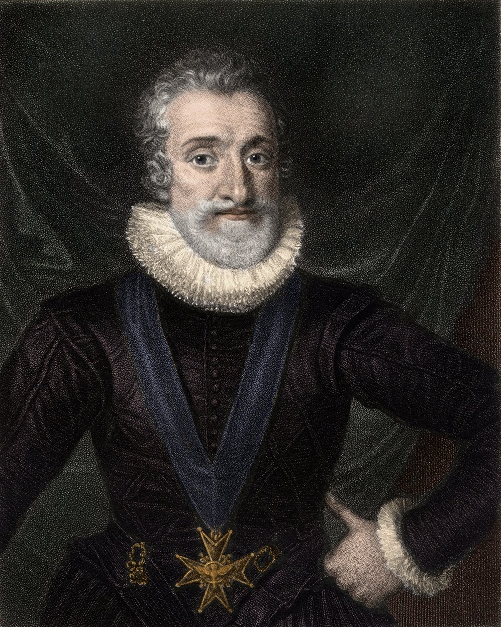 Portrait of Henry IV, King of France, with the necklace of the Order of the Holy Spirit (engraving) by Unknown artist
