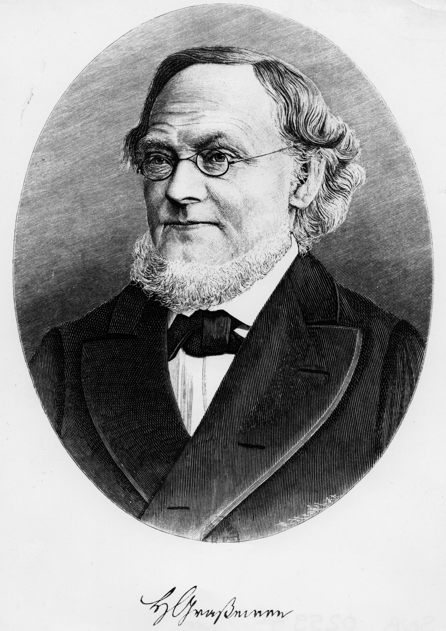 Portrait of Hermann Grassmann (engraving) by Unknown artist