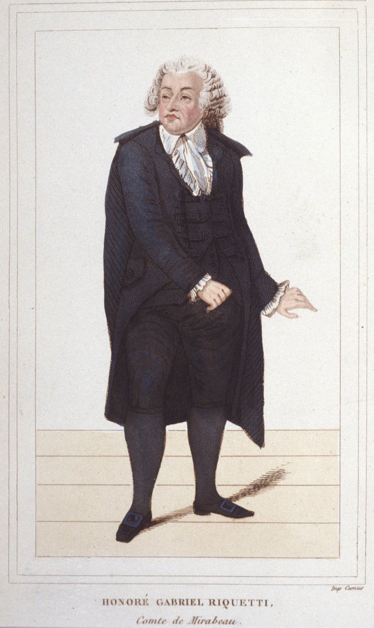 Portrait of Honoré Gabriel Riqueti, Earl of Mirabeau, French politician (1749-1791) (engraving of 1830) by Unknown artist