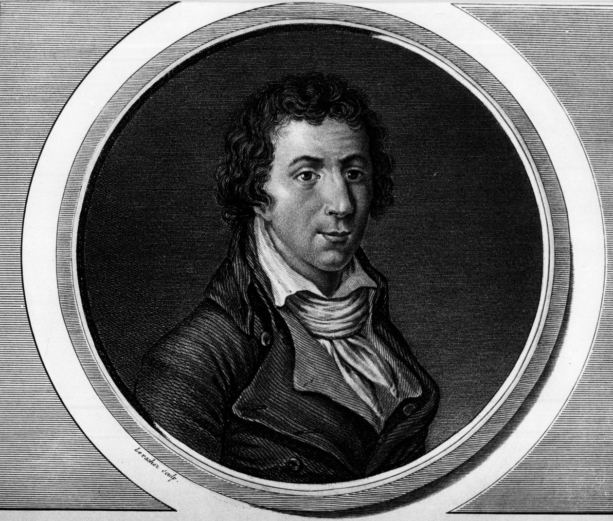 Portrait of Jacques Pierre Brissot dit Brissot de Warville (1754-1793), deputee of the National Convention. Engraving in 