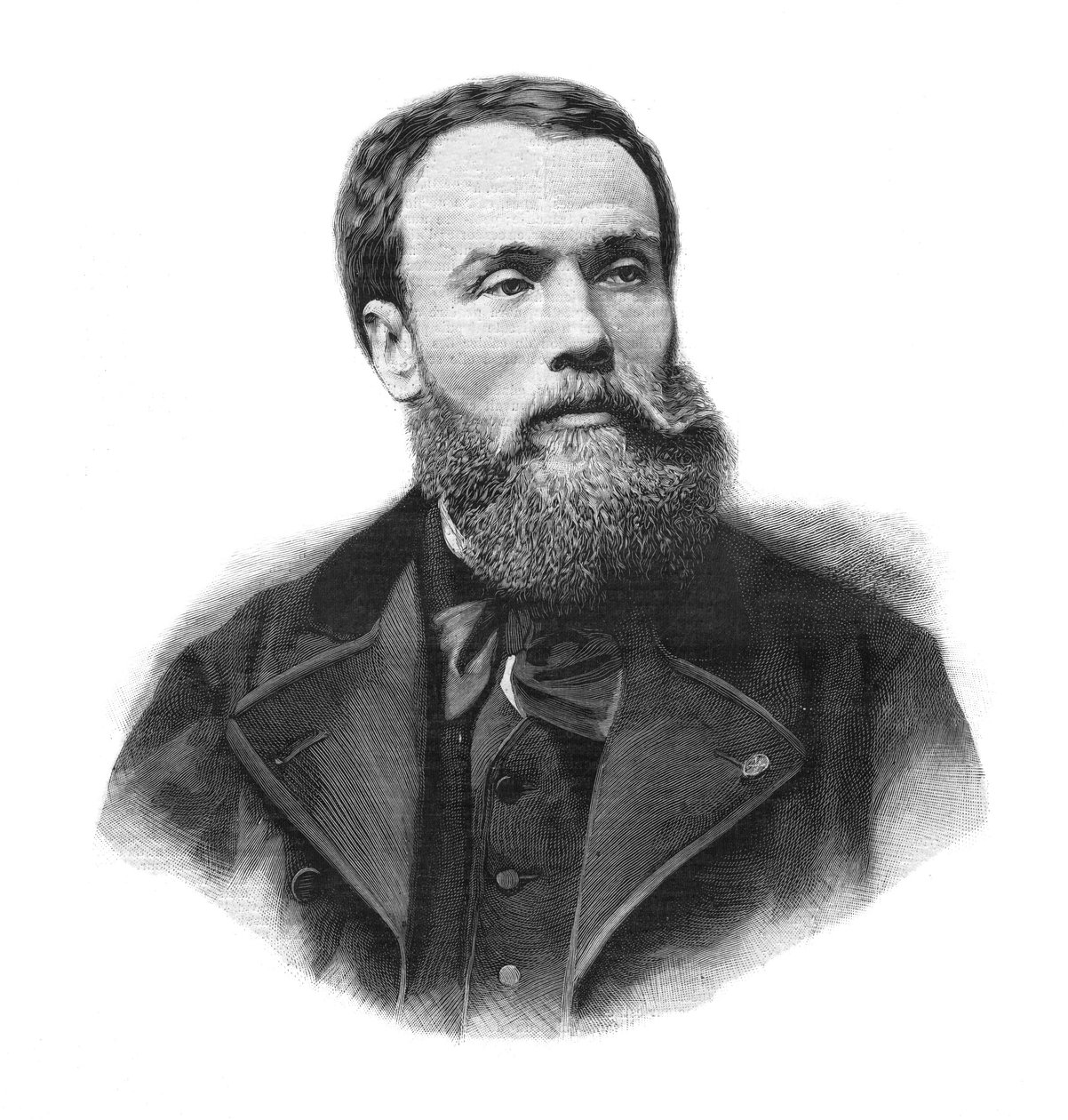 Portrait of Jean-Paul Laurens (1838-1921) French Painter and Sculptor - Engraving of 1891 by Unknown artist