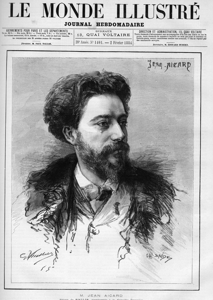 Portrait of Jean Aicard (1848-1921) French writer by Unknown artist