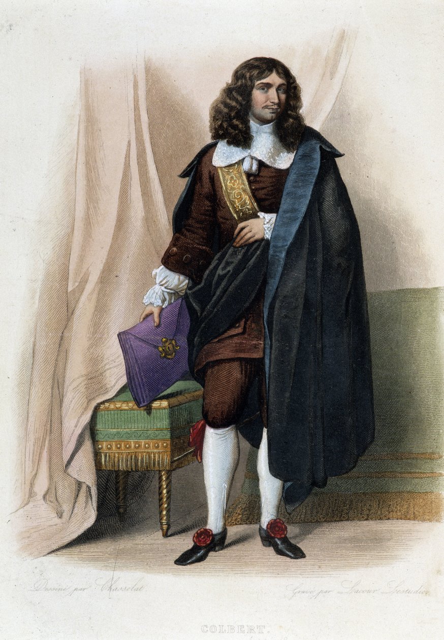 Portrait of Jean Baptiste Colbert (1619-1683), French statesman - in 