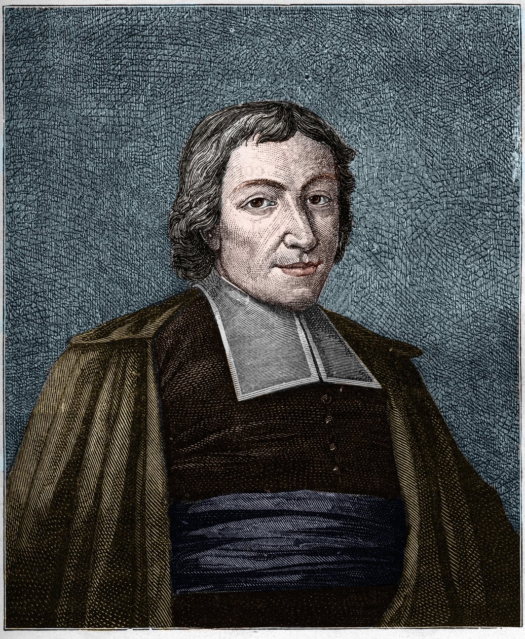 Portrait of Jean Baptiste De La Salle, French religious, founder of the congregation of the brothers of the Christian Schools. Engraving of the 19th century by Unknown artist
