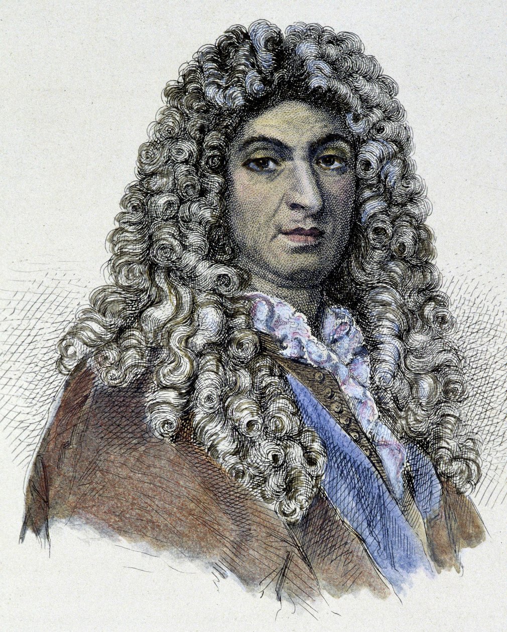 Portrait of Jean Baptiste Lully (Giovanni Battista Lulli) (1632-1687) - engraving by Unknown artist