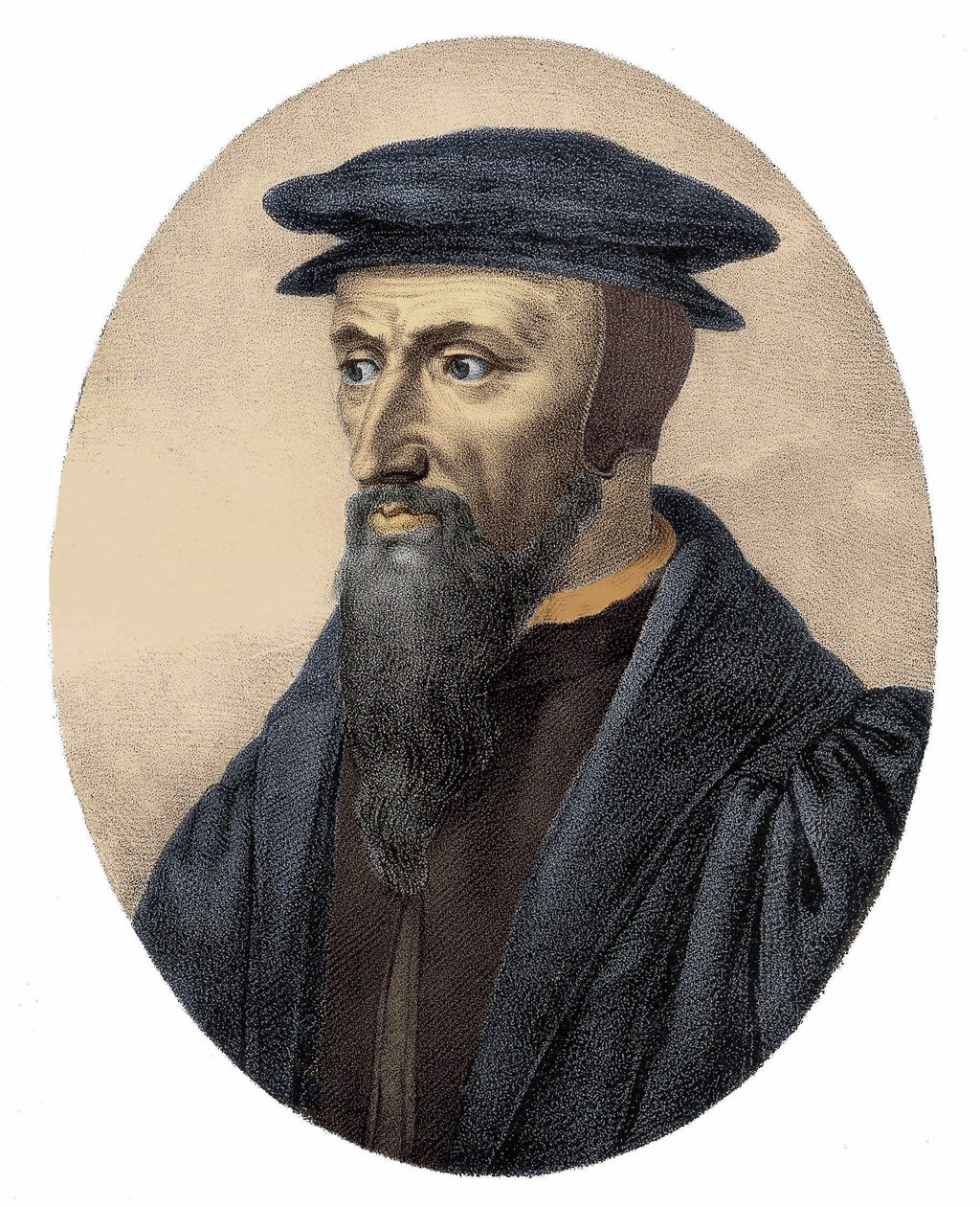 Portrait of Jean Calvin (1509-1564) - engraving by Unknown artist