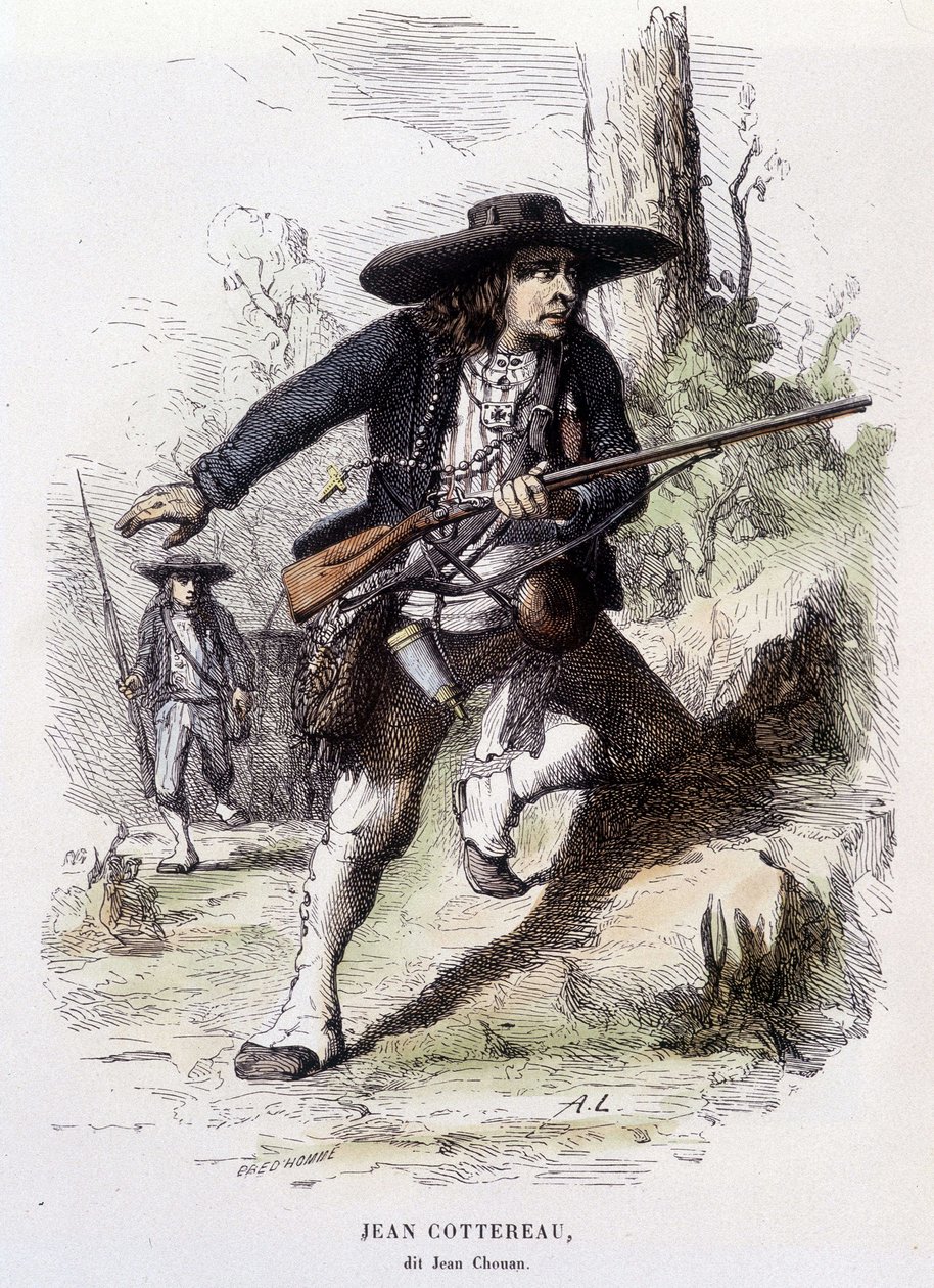 Portrait of Jean Cottereau, known as Jean Chouan (1757-1794), leader of the insurrection in Lower Maine in 1793 - engraving by Unknown artist