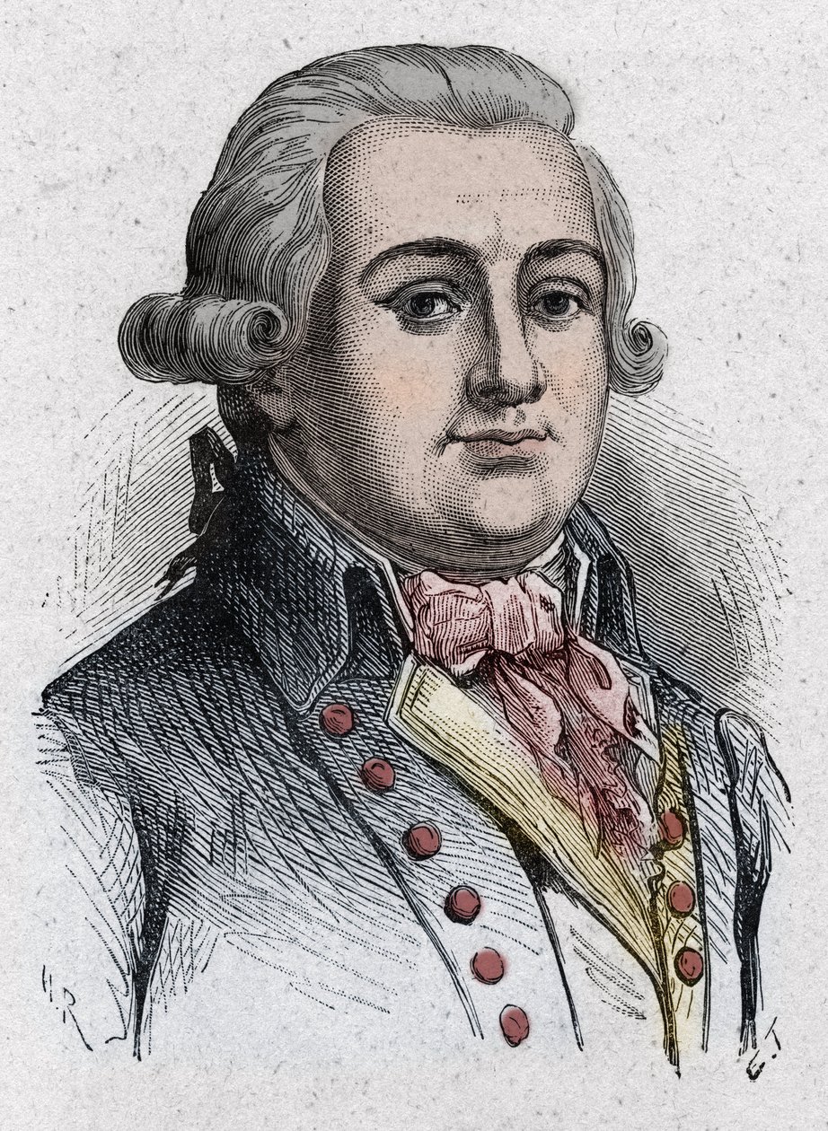Portrait of Jean Francois Delacroix, known as Lacroix, French politician (1754-1794). Engraving from 1889 by Unknown artist