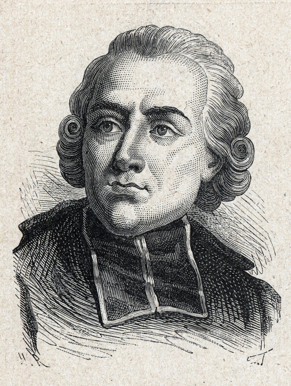 Portrait of Jean Sibrake (or Siffrein) abbe Maury, French cardinal and archbishop of Paris, member of the Academy francaise - Engraving of 1889 by Unknown artist