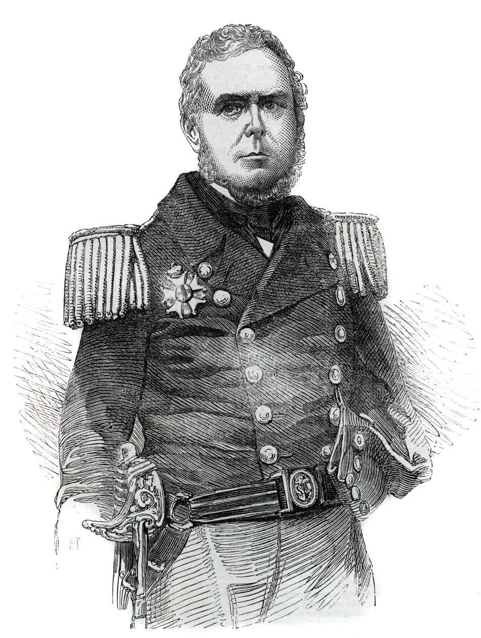 Portrait of John Pascoe Grenfell (1800-1869) navy officer and diplomat of the Empire of Brazil - Engraving 1852 by Unknown artist
