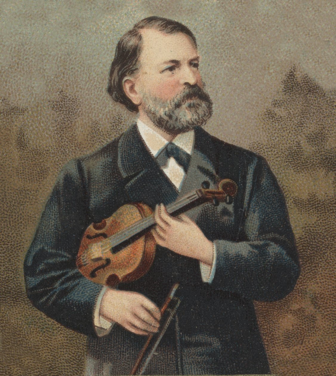 Portrait of Joseph Joachim, Hungarian violinist and composer of Jewish origin. by Unknown artist