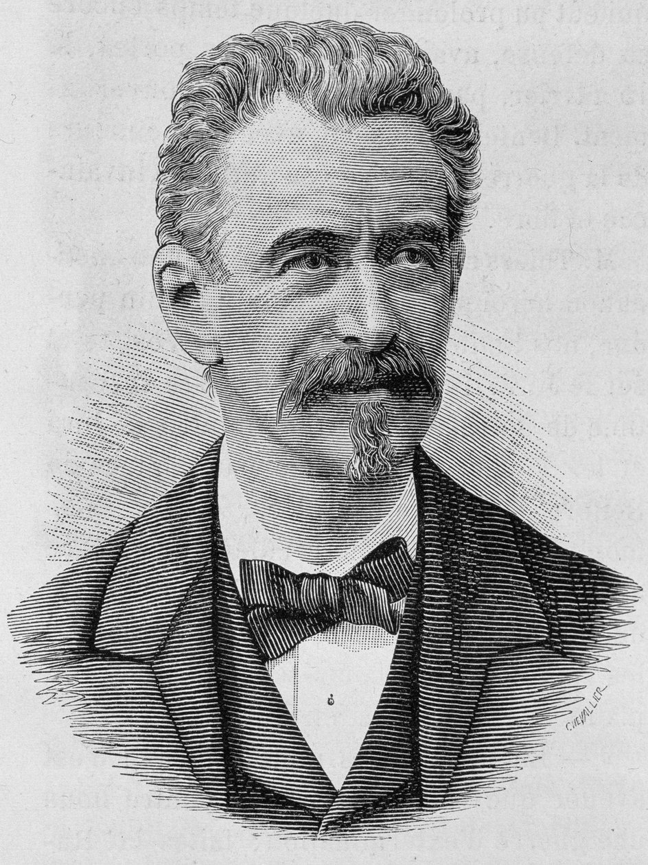 Portrait of Keller. Engraving from the end of the 19th century in 