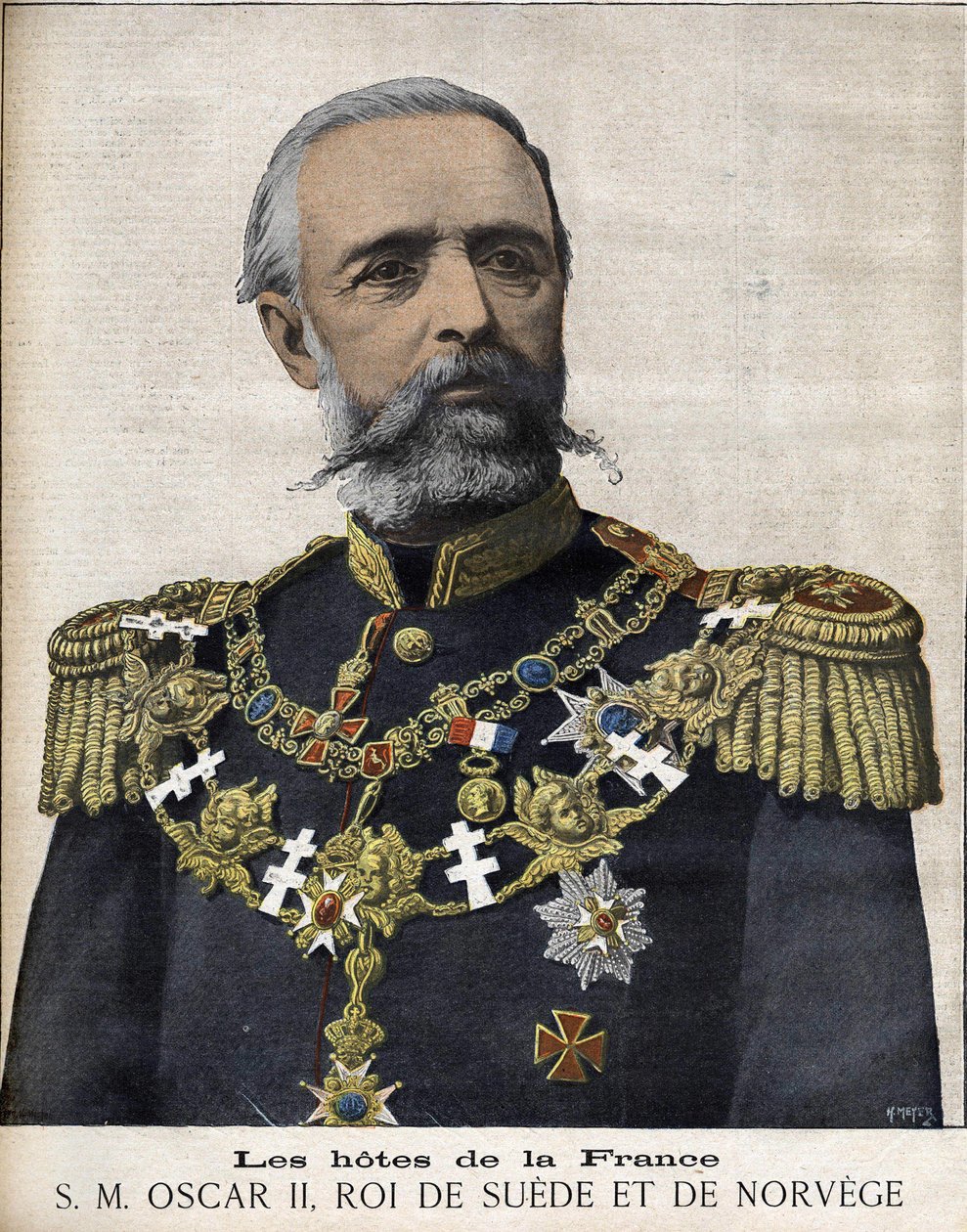 Portrait of King Oscar II. King of Sweden and Norway. 1829-1907 by Unknown artist