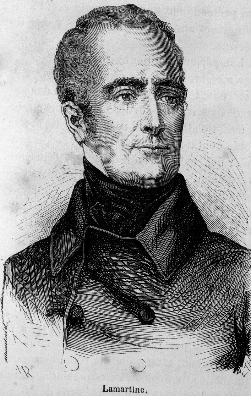 Portrait of Lamartine, French poet (1790 - 1869) by Unknown artist