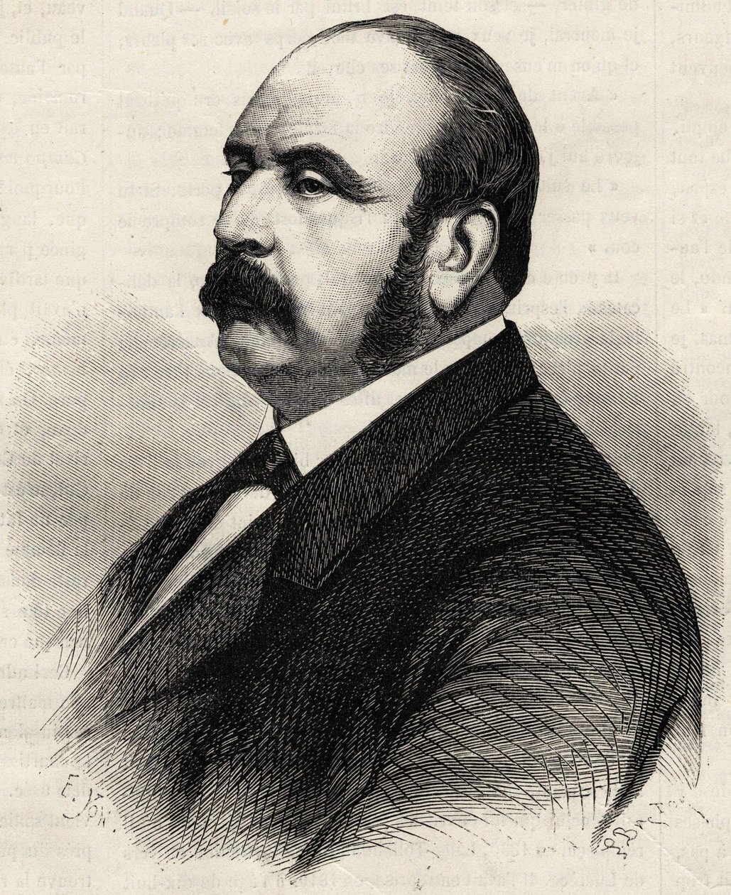 Portrait of Ledru Rollin (Ledru-Rollin) (1807-1874), French politician. Engraving of the 19th century by Unknown artist