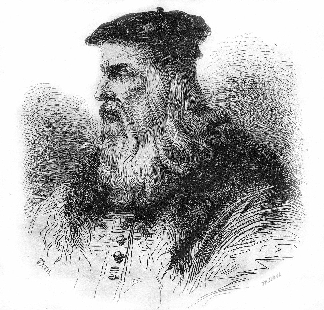 Portrait of Leonardo da Vinci (1452 - 1519). by Unknown artist