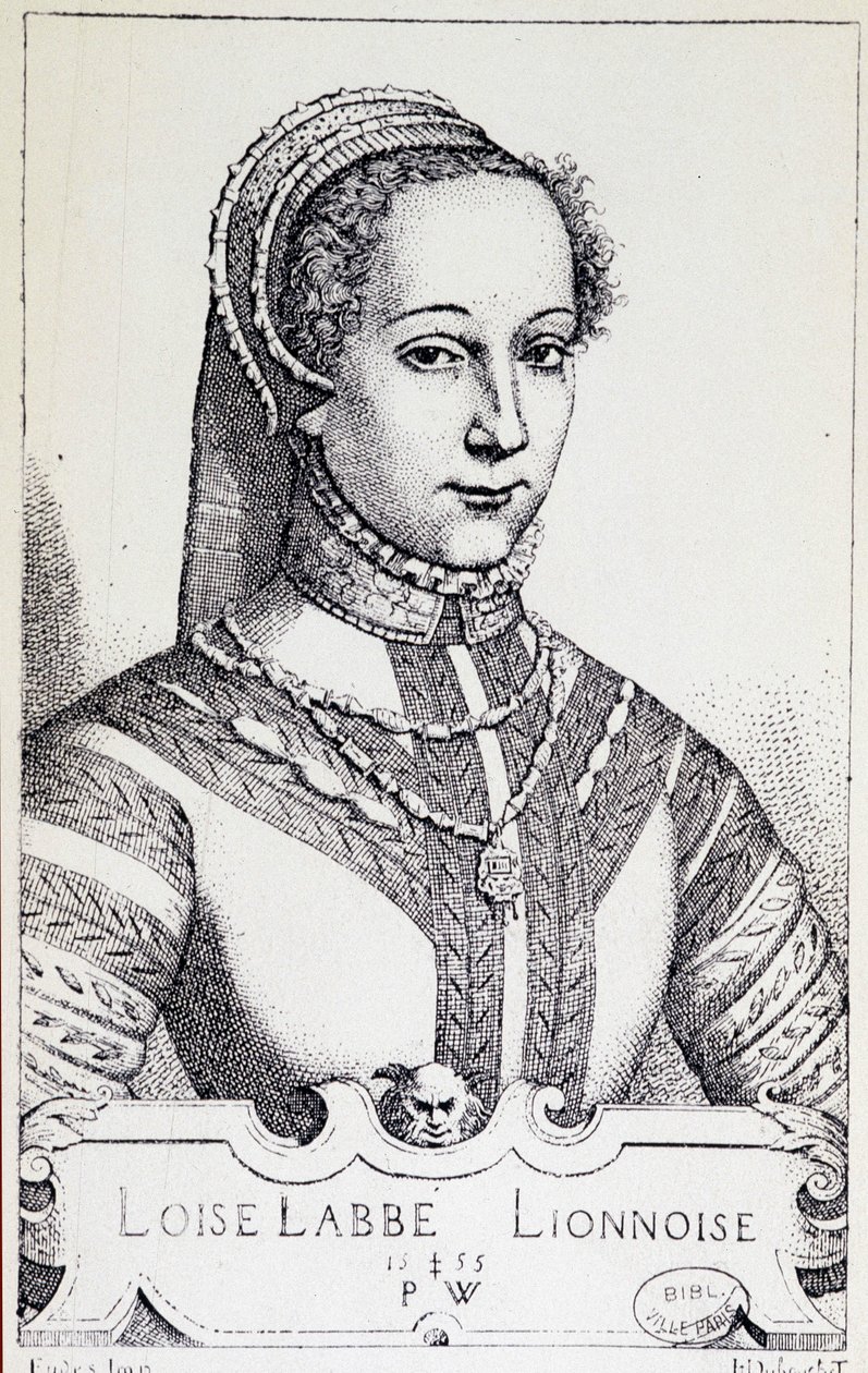 Portrait of Louise Labé by Unknown artist: Fine art print