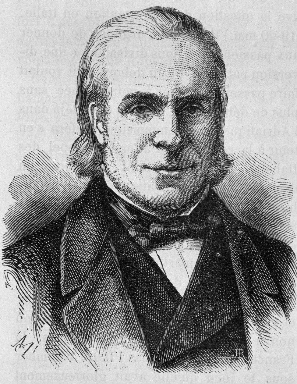 Portrait of Louis Antoine Garnier-Pages. Engraving of the end of the 19th century in 
