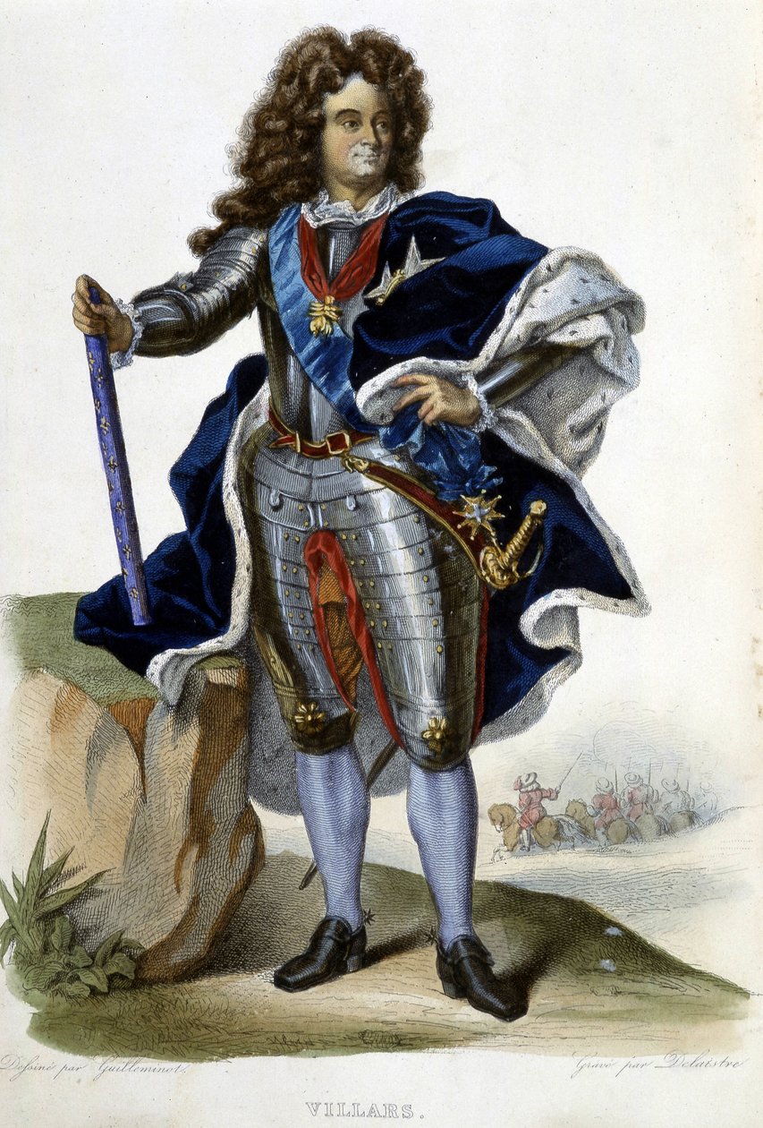Portrait of Louis Claude Hector Duke of Villars, Marshal of France (1653-1734) - in Le Plutarque Français, Ed. Langlois, Paris by Unknown artist