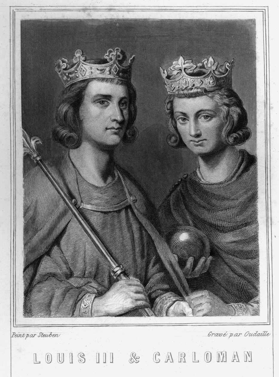 Portrait of Louis III (c. 863 - 882), King of France and Carloman (? - 884), King of France by Unknown artist
