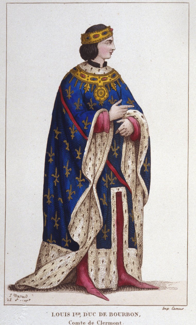 Portrait of Louis I of Bourbon the Boiteux, Comte de Clermont, Duke of Bourbonnais, Comte de La Marche et de Castres (engraving of 1830) by Unknown artist