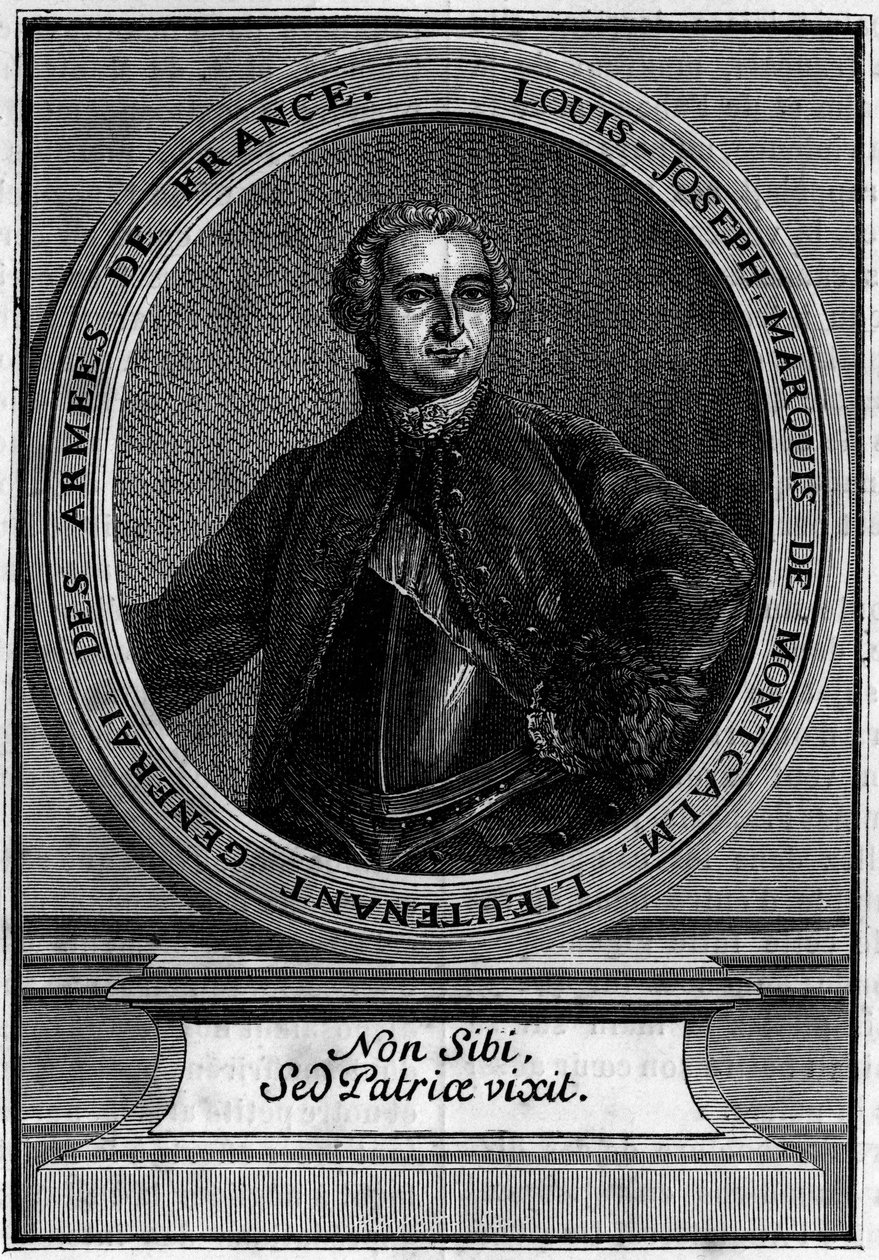 Portrait of Louis Joseph Marquis de Montcalm, lieutenant general of the Armies of France, famous for his conquest of Quebec by Unknown artist