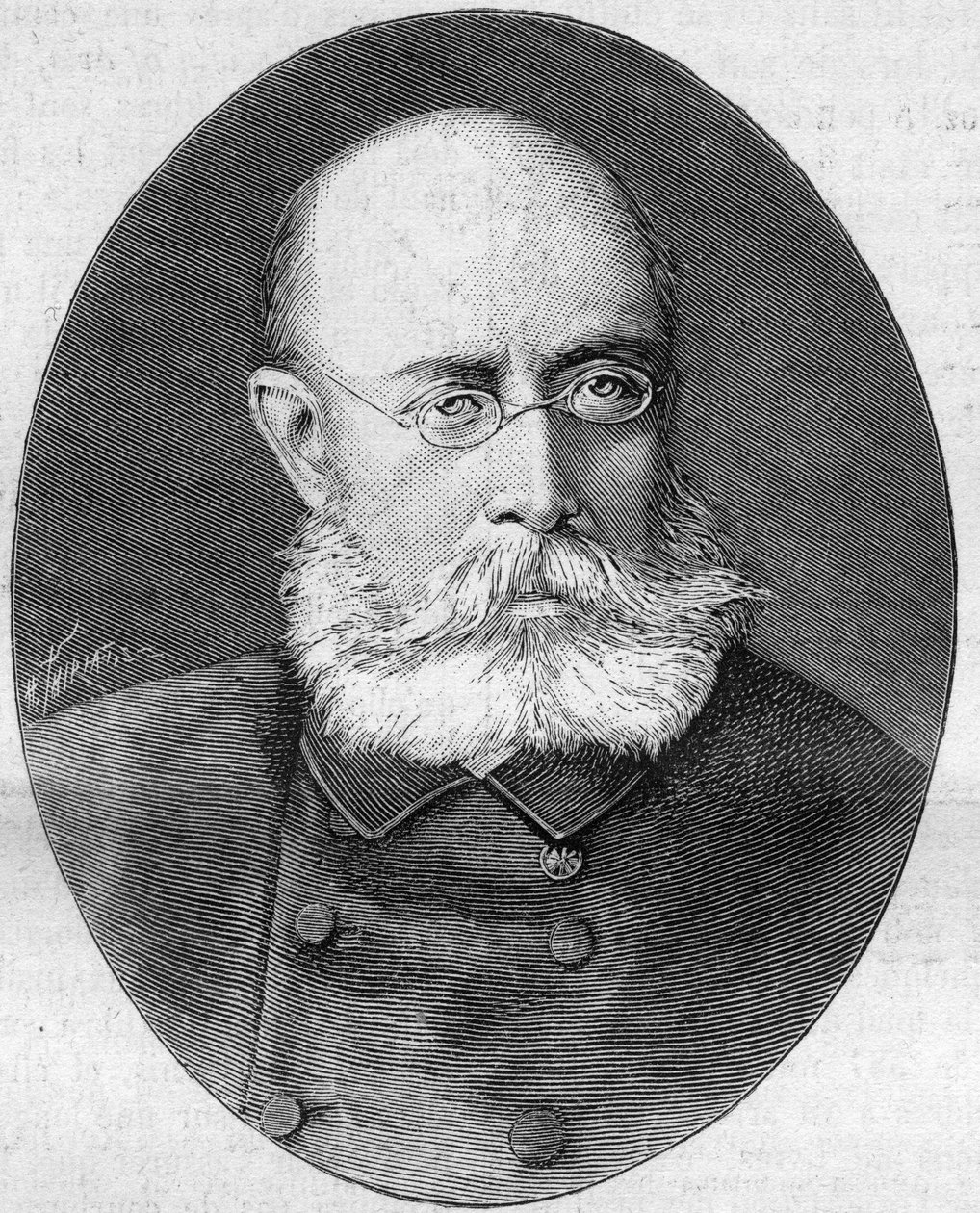Portrait of Louis Leon Cesar Faidherbe (General Faidherbe), French soldier and politician. Engraving in 