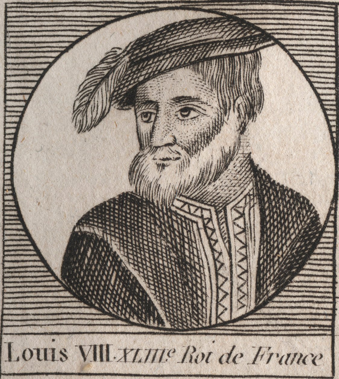 Portrait of Louis VIII the Lion (1187-1226), King of France from 1223 to 1226 - engraving from 