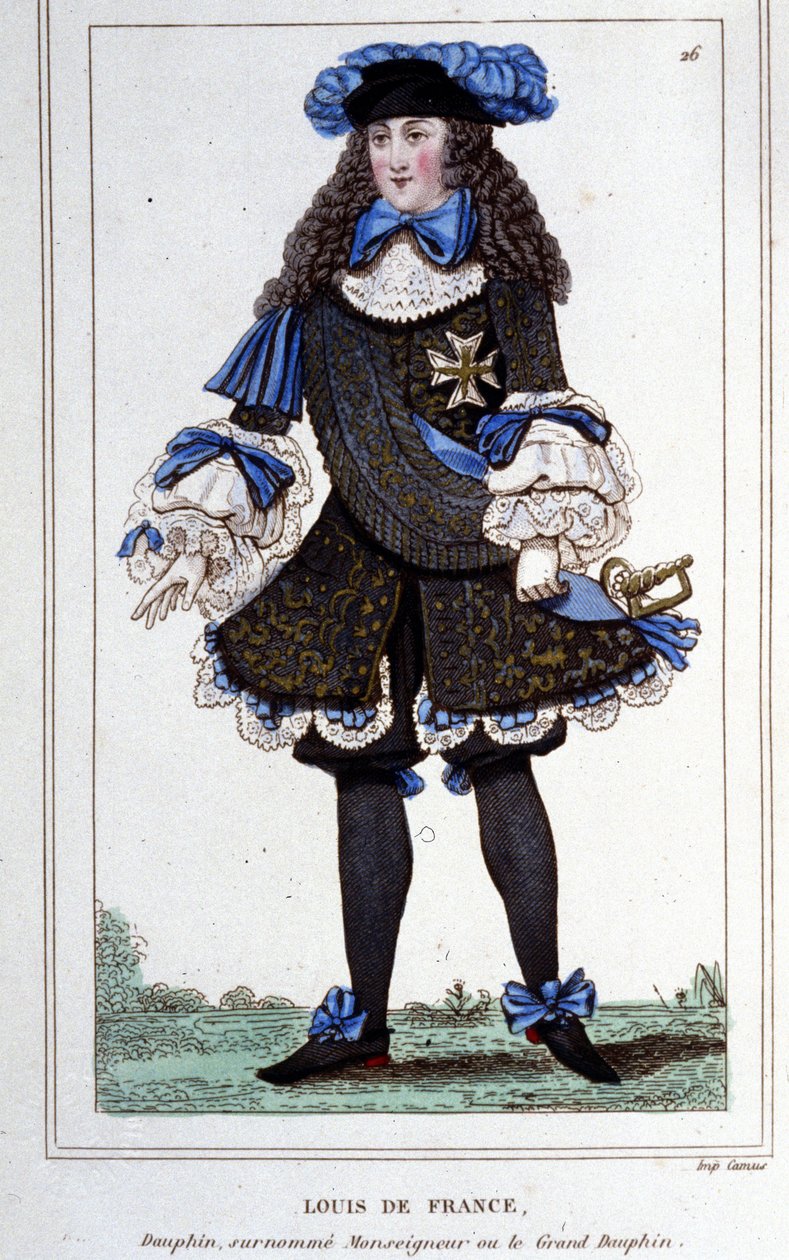 Portrait of Louis de France, Duke of Burgundy (1682 - 1712) known as “The Great Dauphin”. Engraving from 1830. by Unknown artist