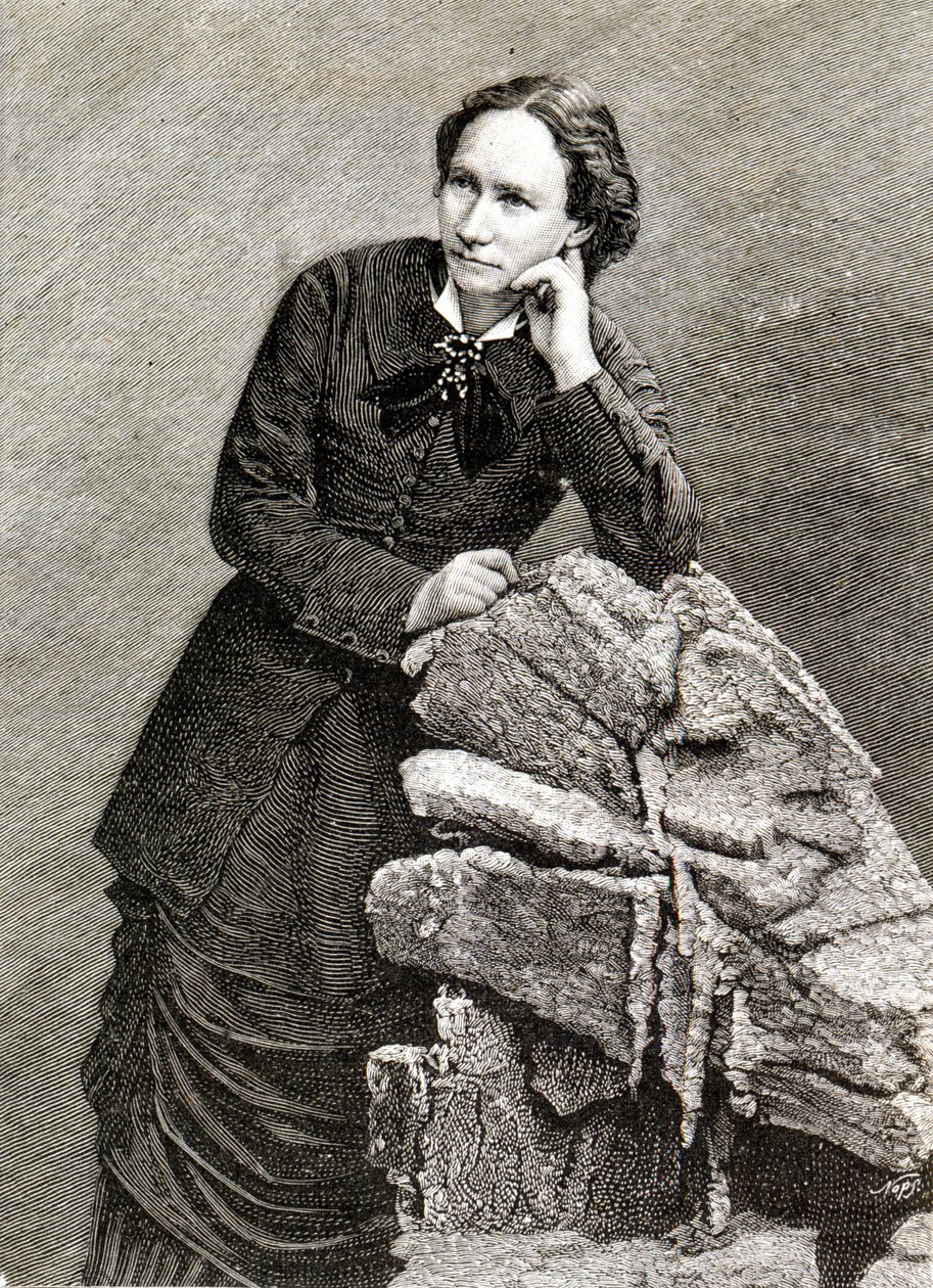 Portrait of Louise Michel (1830 - 1905) during her deportation to Nouméa, New Caledonia. 1873-1880. Engraving. by Unknown artist
