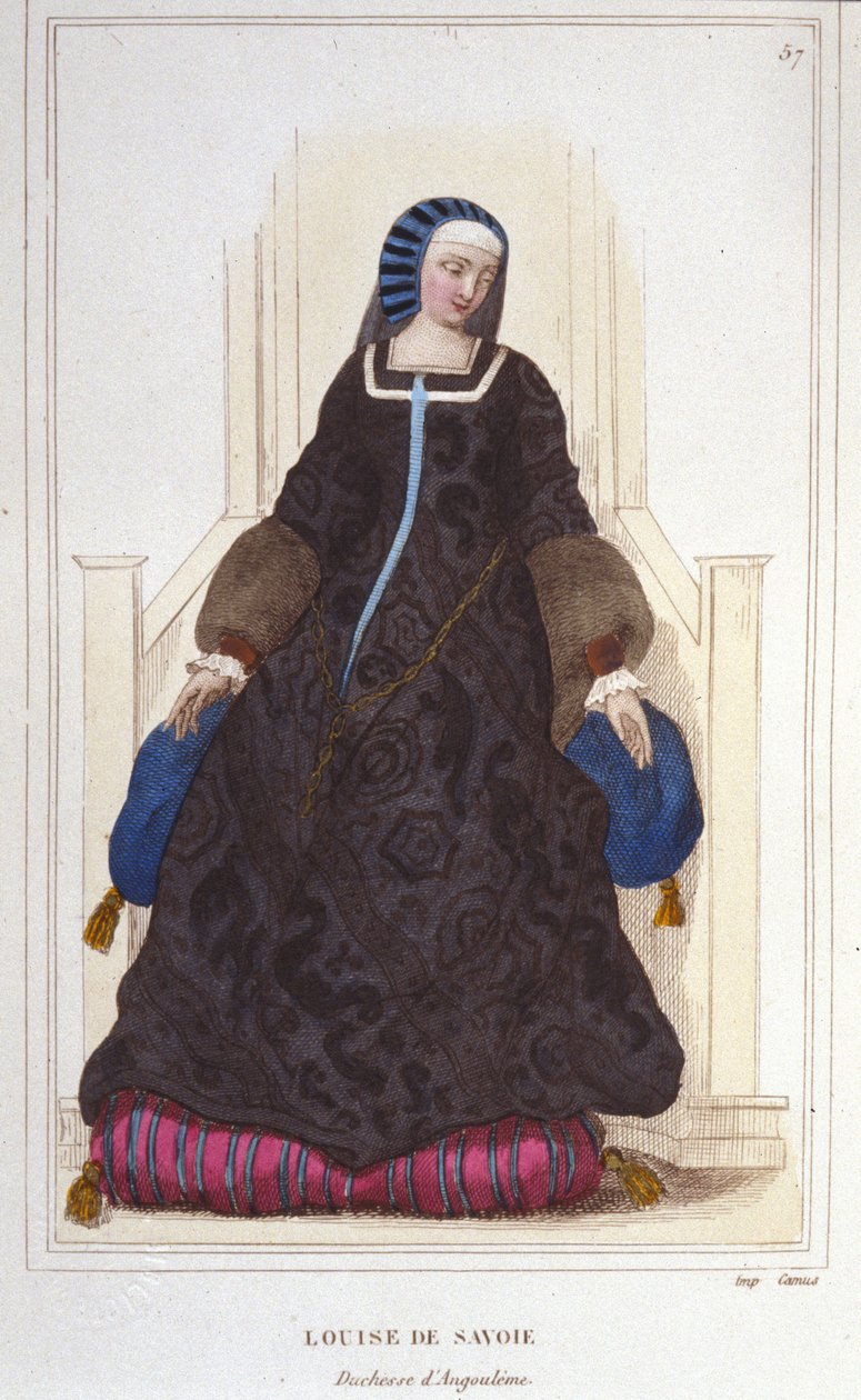 Portrait of Louise de Savoie, Duchess of Angoulême and Mother of François I (1476-1531) (engraving of 1830) by Unknown artist