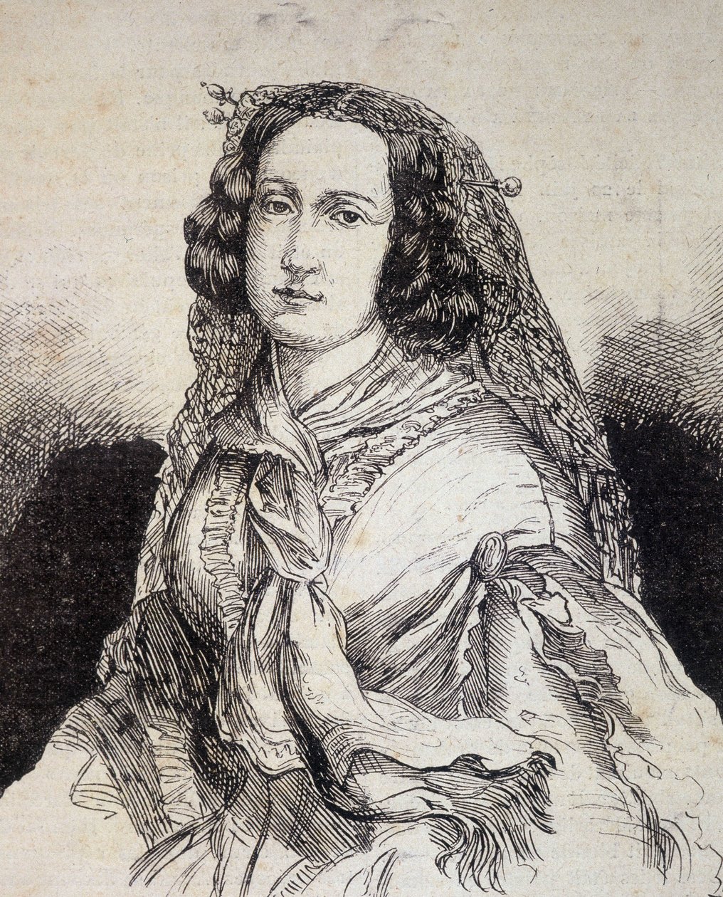 Portrait of Madame Marceline Desbordes-Valmore (1786 - 1859), French writer by Unknown artist