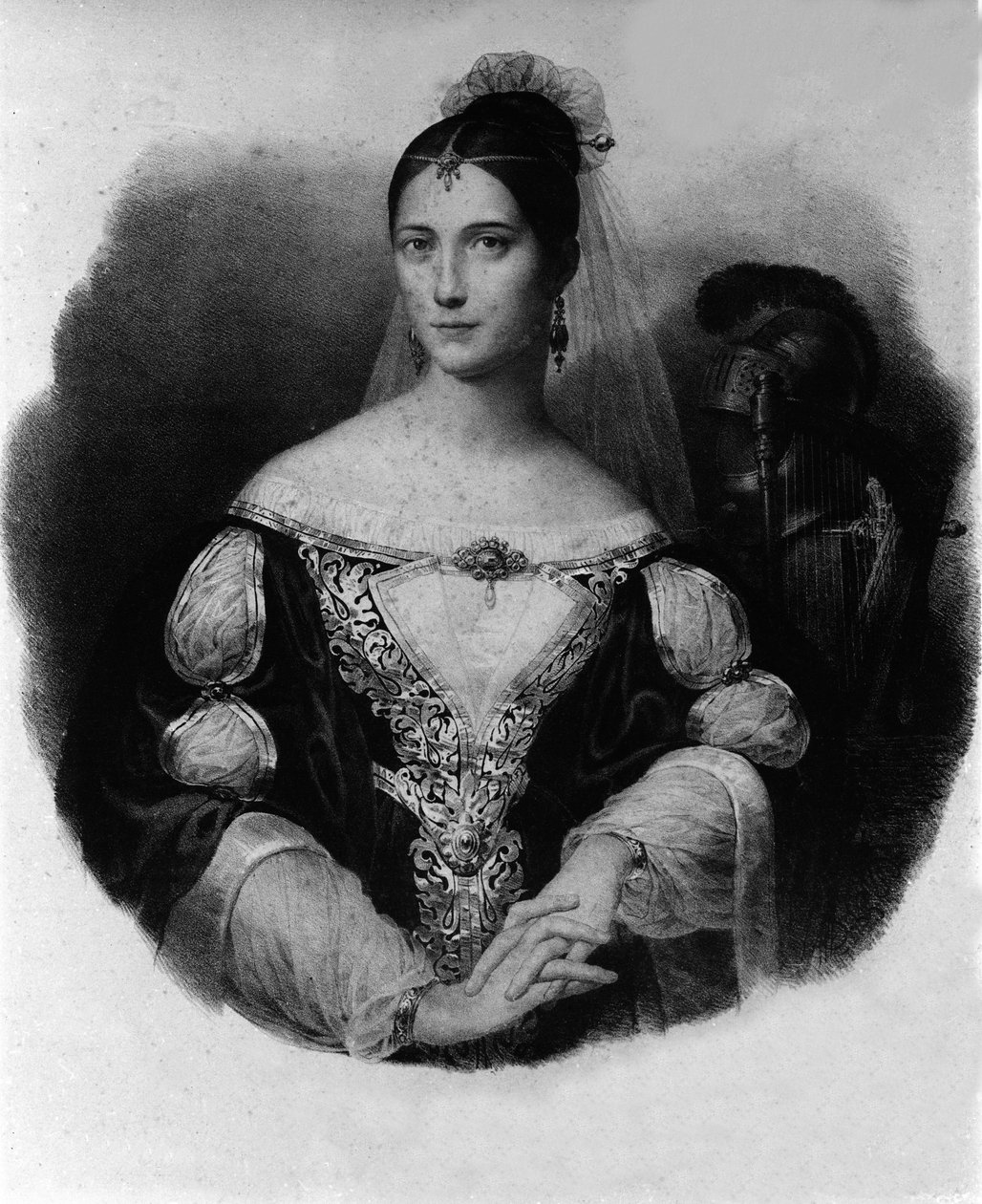 Portrait of Maria Garcia known as the Malibran (1808-1836) singer by Unknown artist