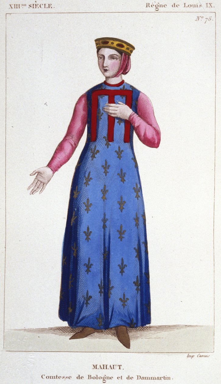 Portrait of Mathilde de Dammartin, Countess of Boulogne and Dammartin (engraving) by Unknown artist