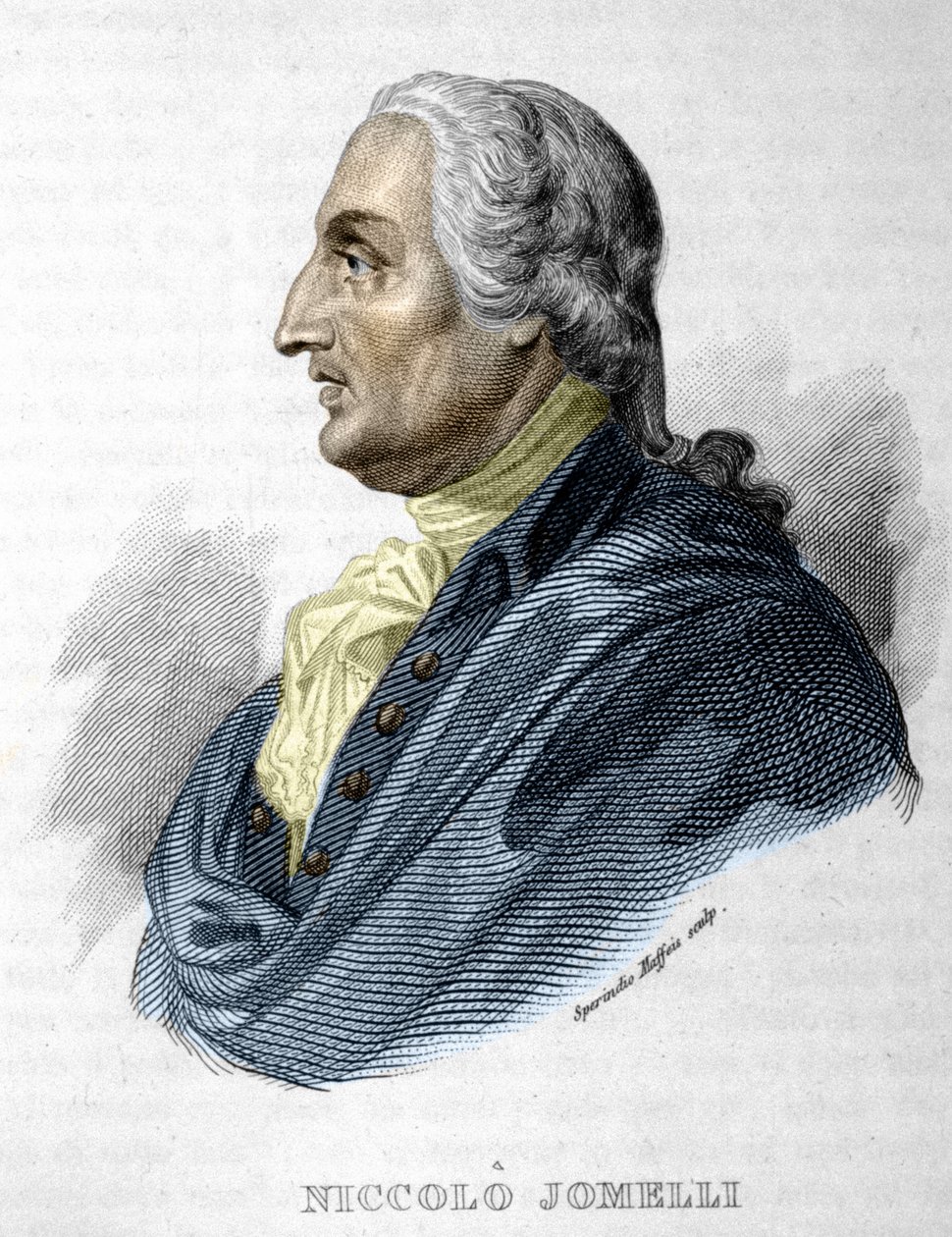 Portrait of Niccolò Jommelli, Italian Composer (10 September 1714 - 25 August 1774) (Engraving, 19th Century) by Unknown artist