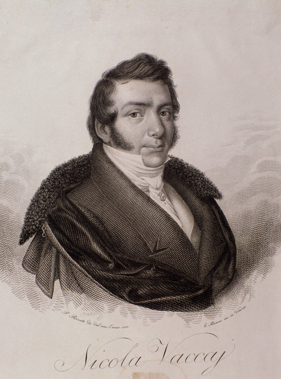 Portrait of Nicola Vaccai (engraving) by Unknown artist