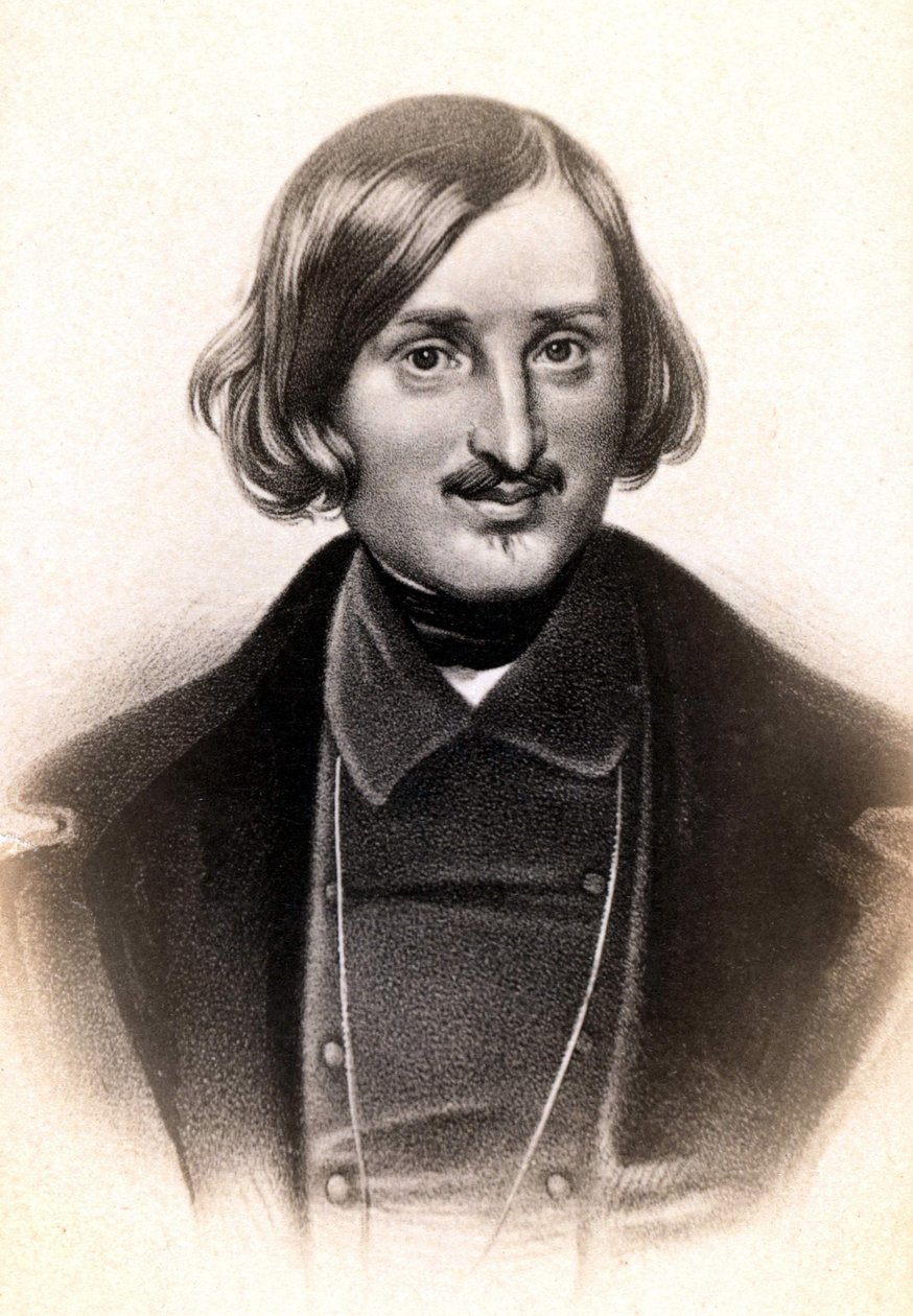 Portrait of Nicolai Vasilyevich, known in French as Nicolas Gogol (1809 - 1852), Russian writer. Engraving, 19th century by Unknown artist