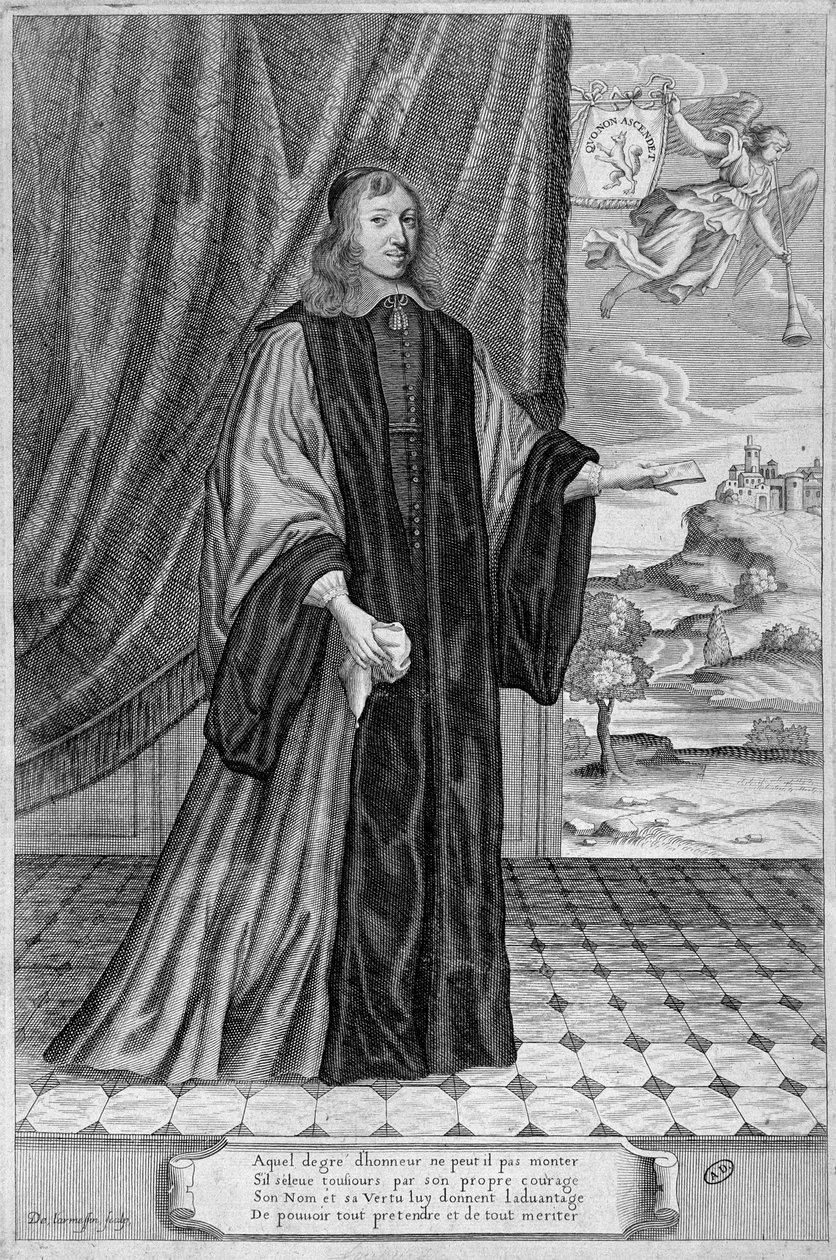 Portrait of Nicolas Fouquet - Engraving of the 19th century by Unknown artist
