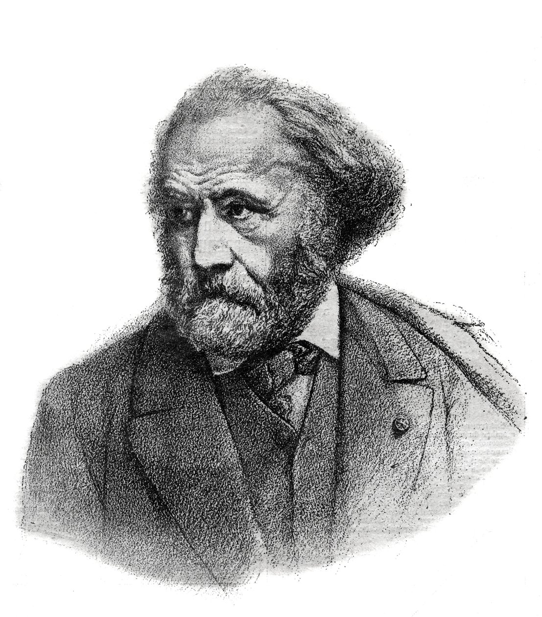Portrait of Paul Chenavard (1807-1895), French Painter - Engraving of 1895. by Unknown artist