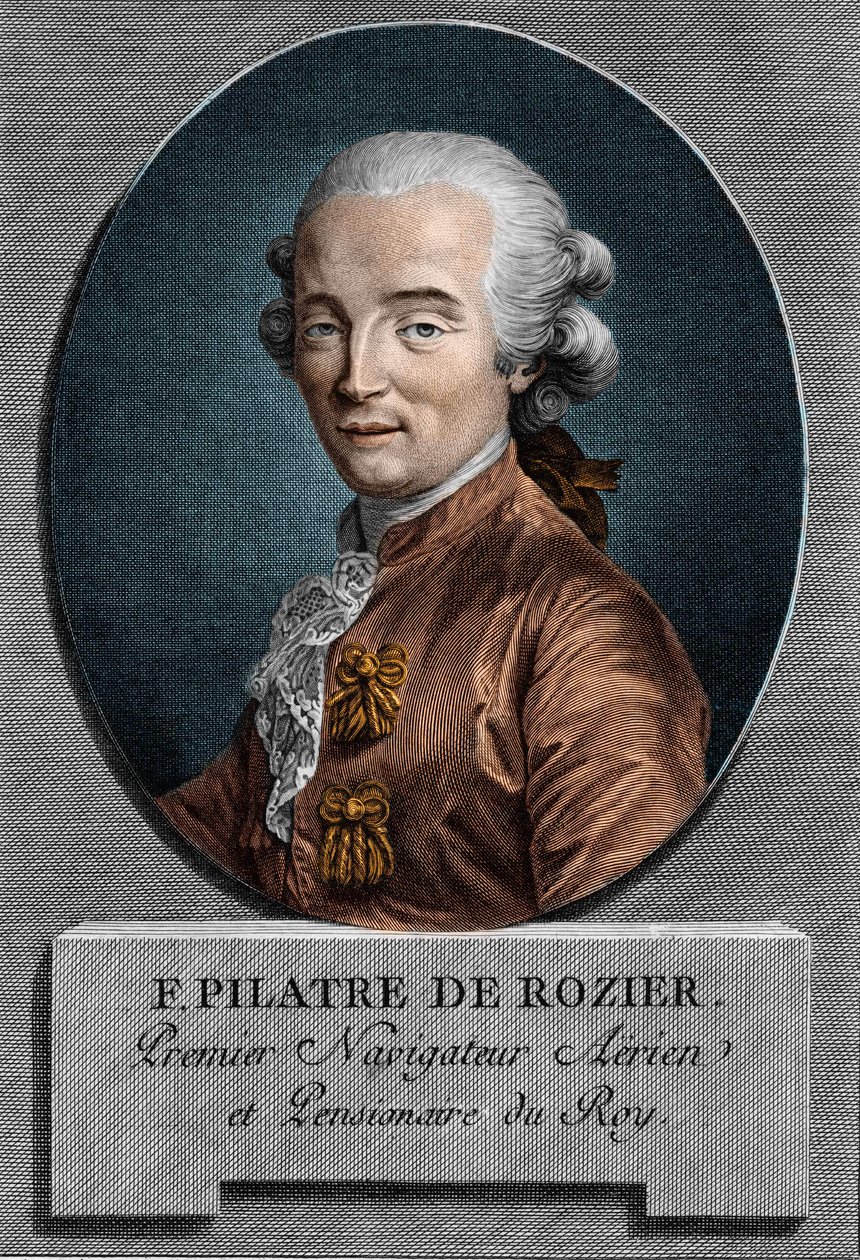 Portrait of Pilâtre de Rozier (1756 - 1785), French physicist and aeronaut (first trip in a hot air balloon) by Unknown artist
