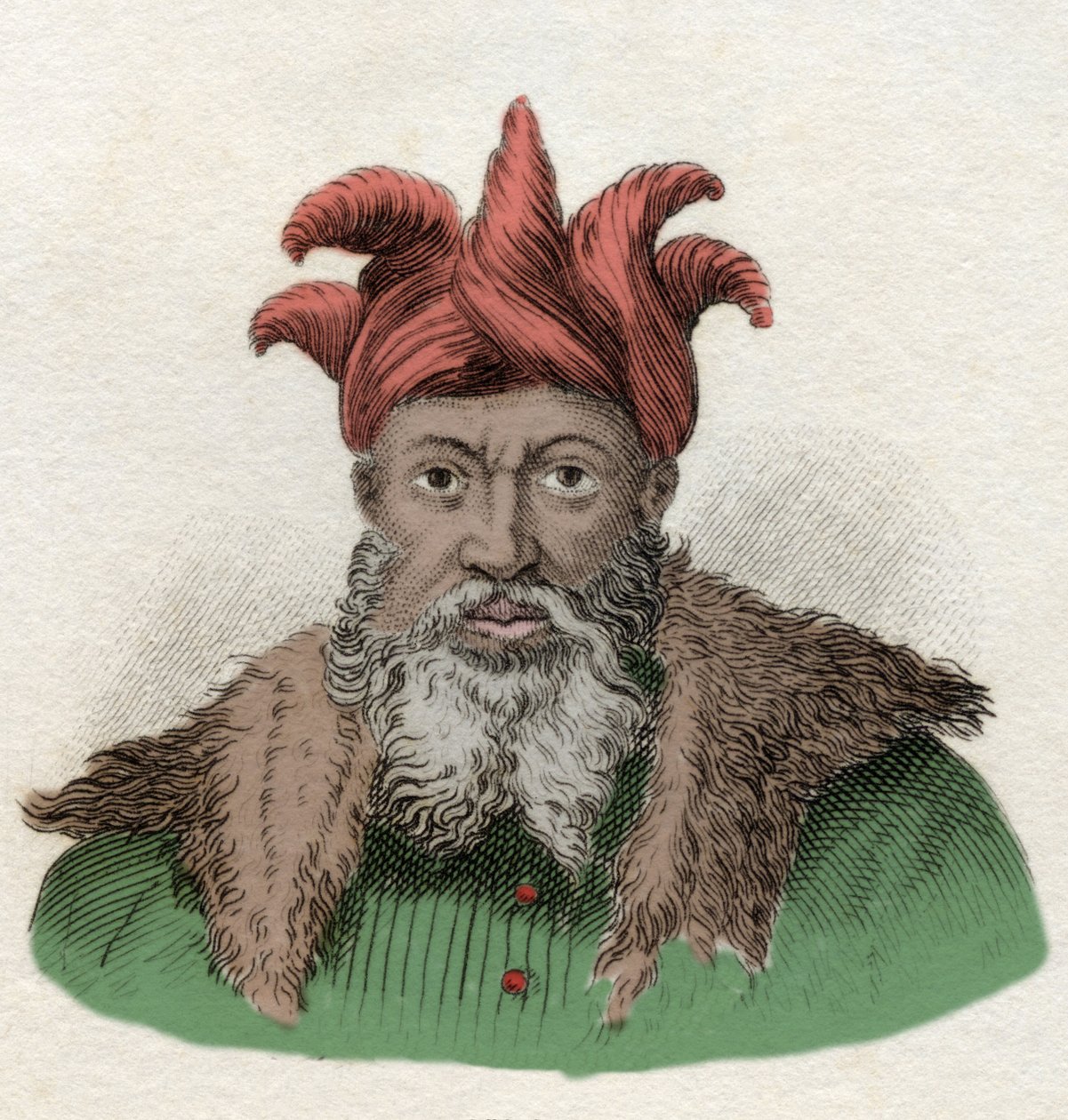 Portrait of Saladin (1138-1193), military commander against the Crusades in Egypt. Engraving of the 19th century by Unknown artist