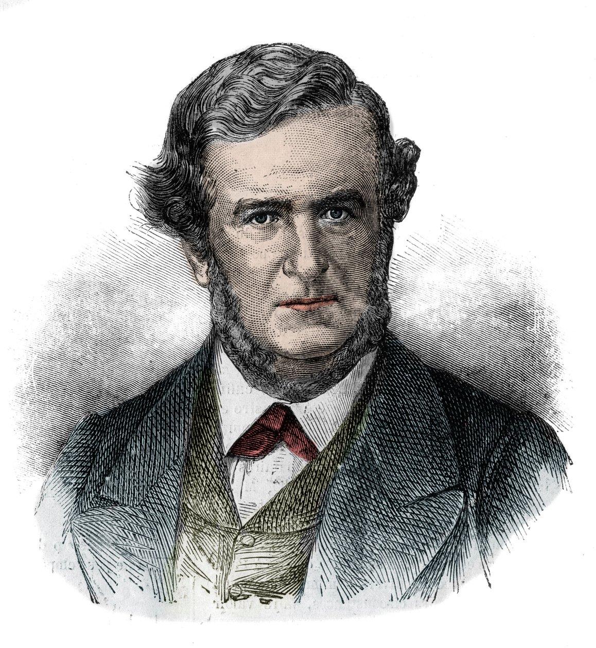 Portrait of Salustiano Olozaga (1805-1873), English Politician, Diplomat and Writer - Engraving 1870 by Unknown artist