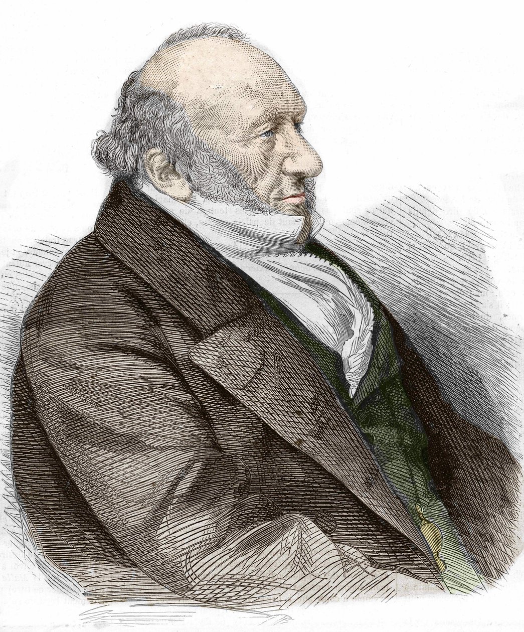 Portrait of Sir Moses Montefiore (1784-1885), English banker and philanthropist, of Italian origin. Engraving from 1867 by Unknown artist